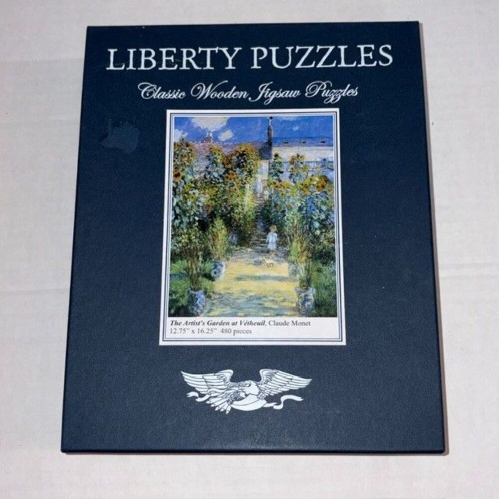 Liberty Wooden Jigsaw Puzzle, The Artist's Garden at Vetheuil (Monet), 480 pcs